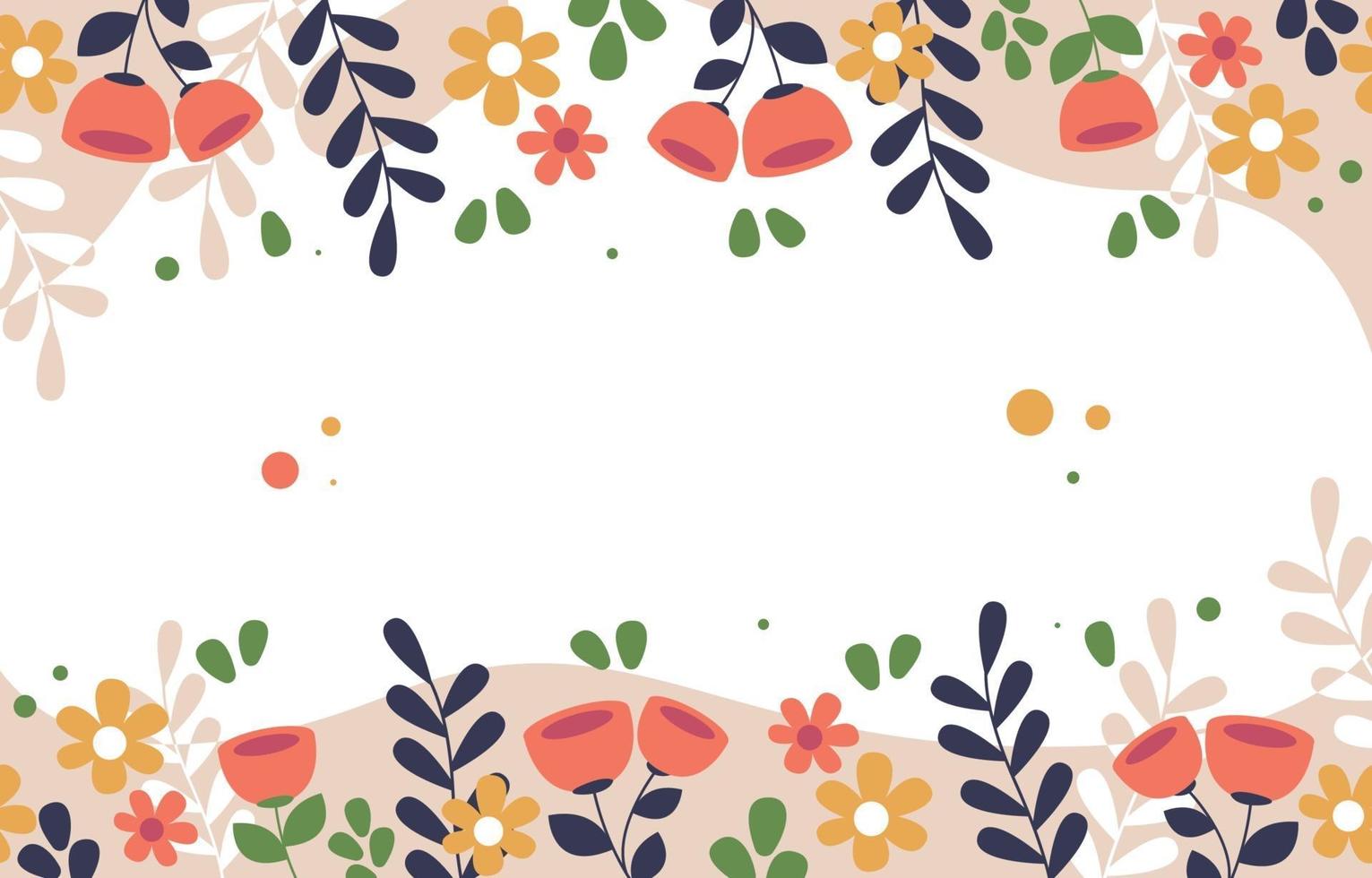 Flat Colorful Floral Background vector