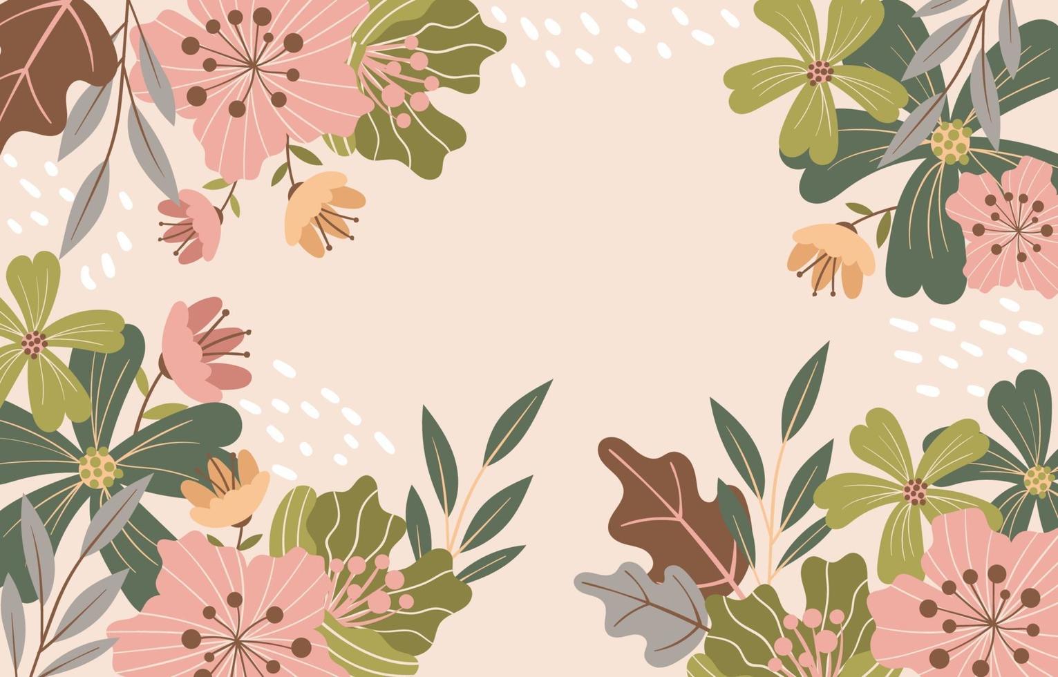 Beautiful Blooming Flowers Floral Background vector