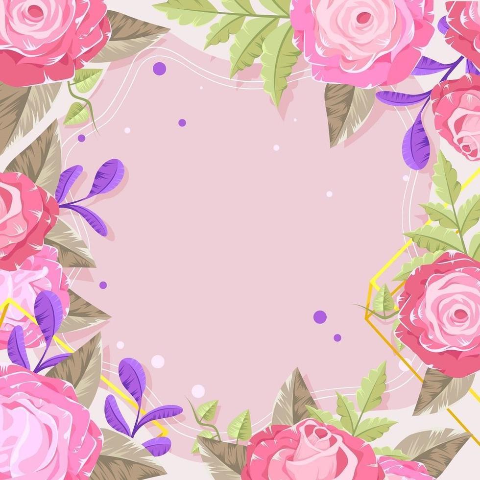 hermoso fondo de rosas rosadas vector