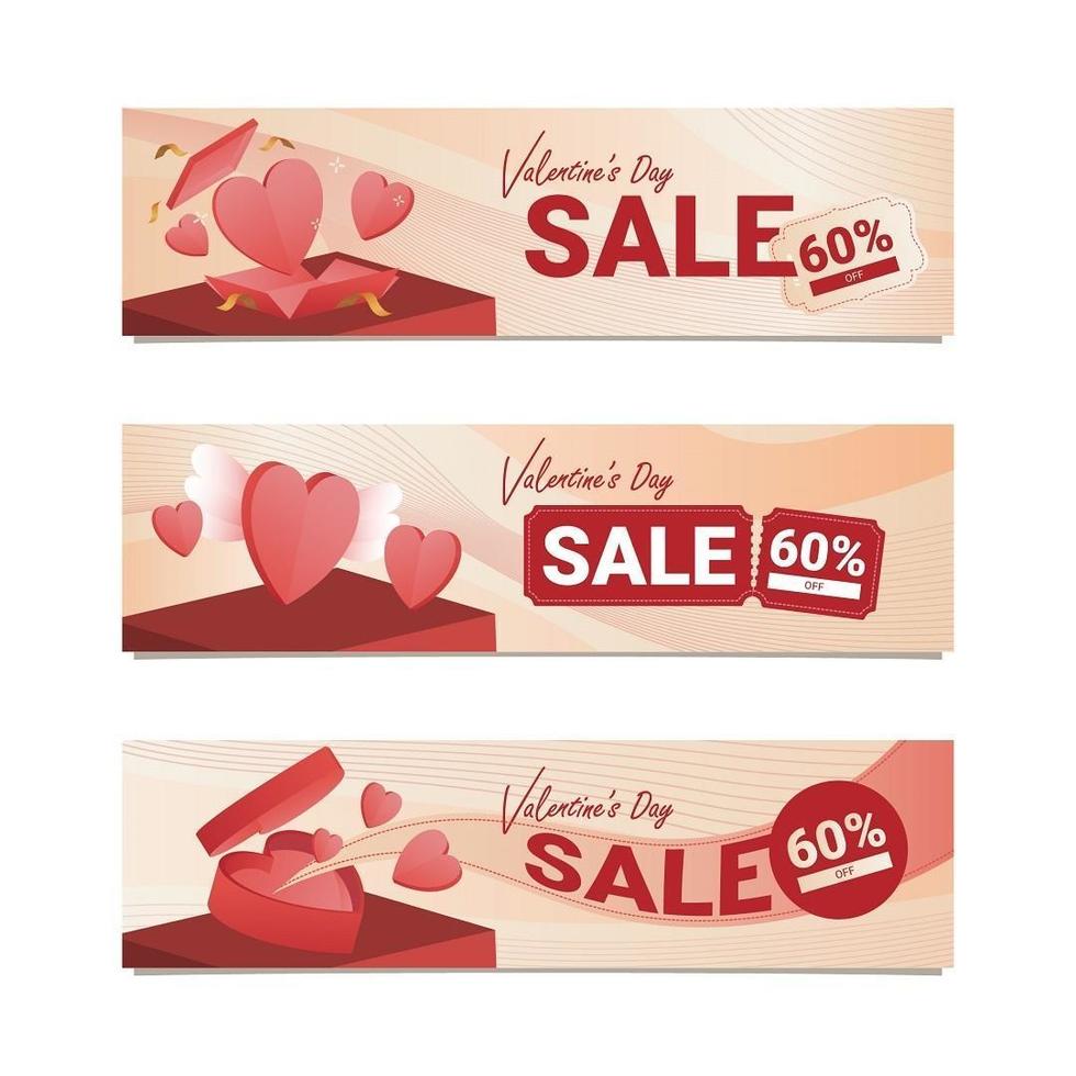 Valentine Day Sale Banner vector