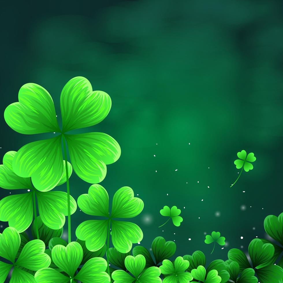 Shamrock Leaves with Abstract Bokeh vector