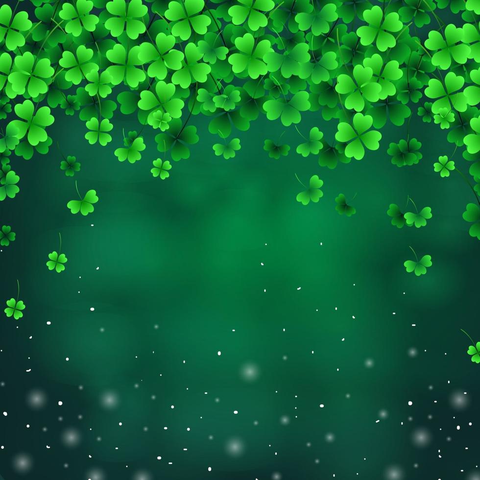 Fallen Leaves Shamrock with Sparkles Underneath vector