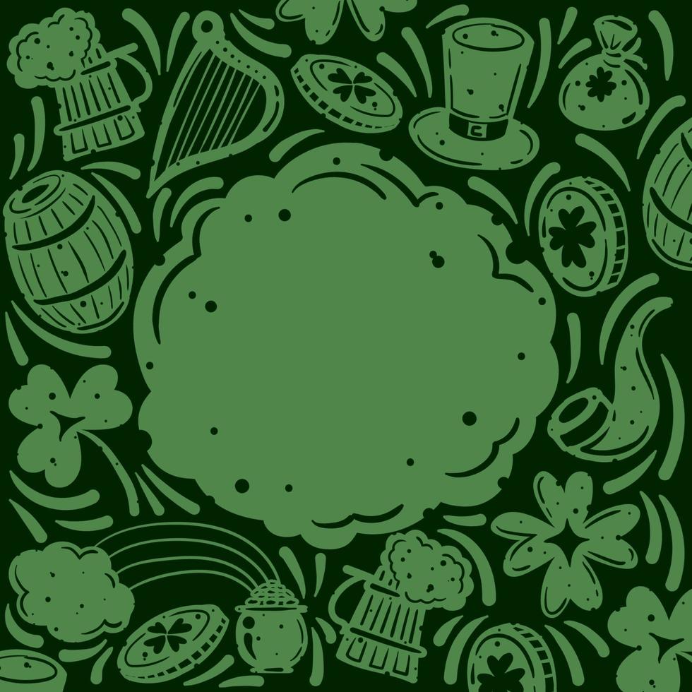 fondo de doodle de duende para el día de san patricio vector