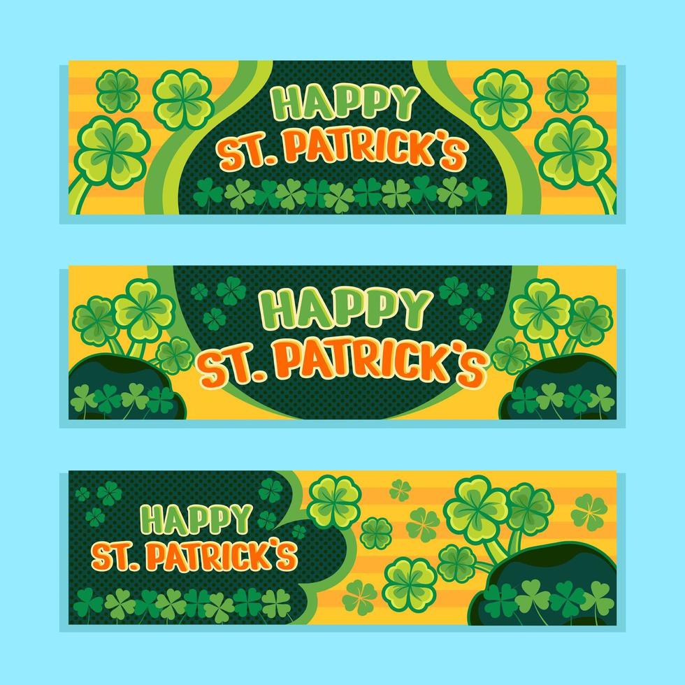 Clover Rain on The St Patrick's Day Banner vector