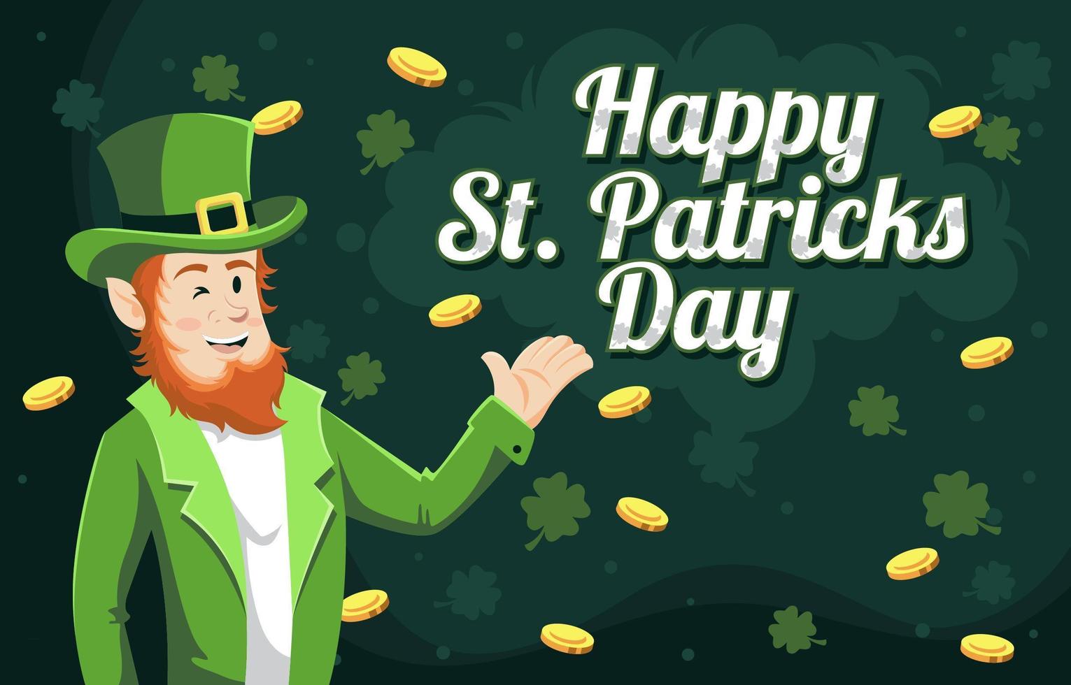 Leprechaun Background With Gold and Clover vector