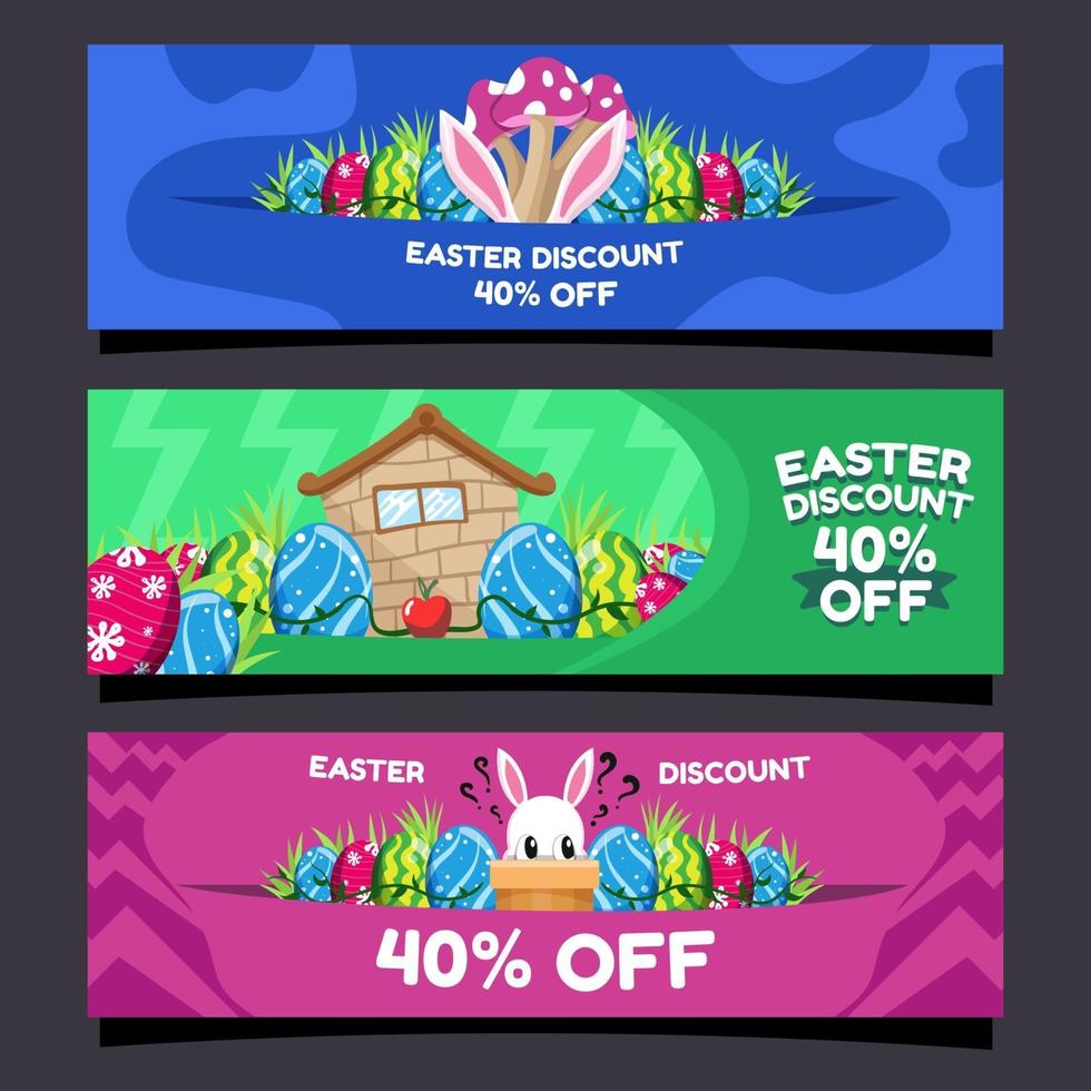 banner de marketing de huevos de pascua vector