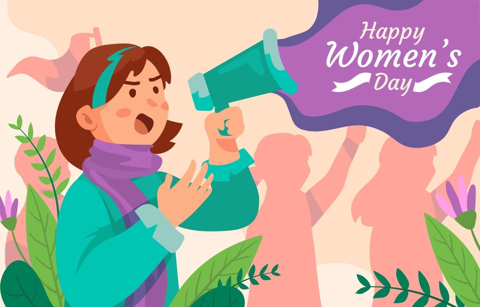 concepto de día de la mujer feliz vector