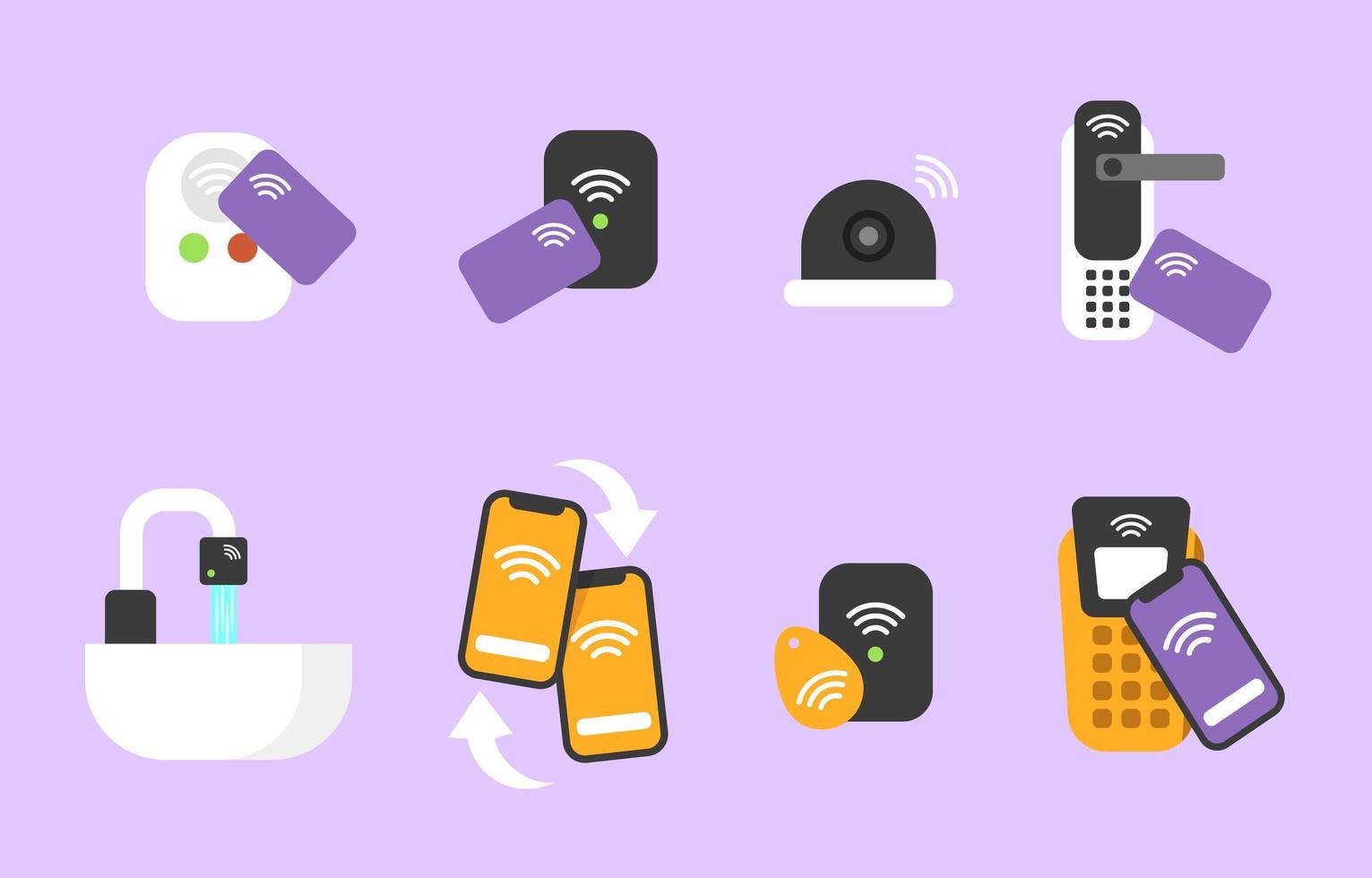 Covid-19 Contactless Technology Icon Collection vector