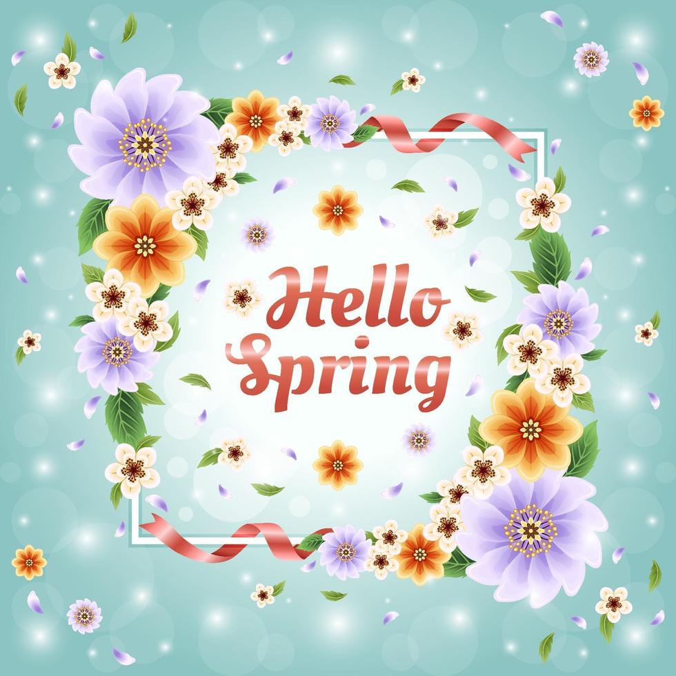 colorido y hermoso concepto floral de primavera vector