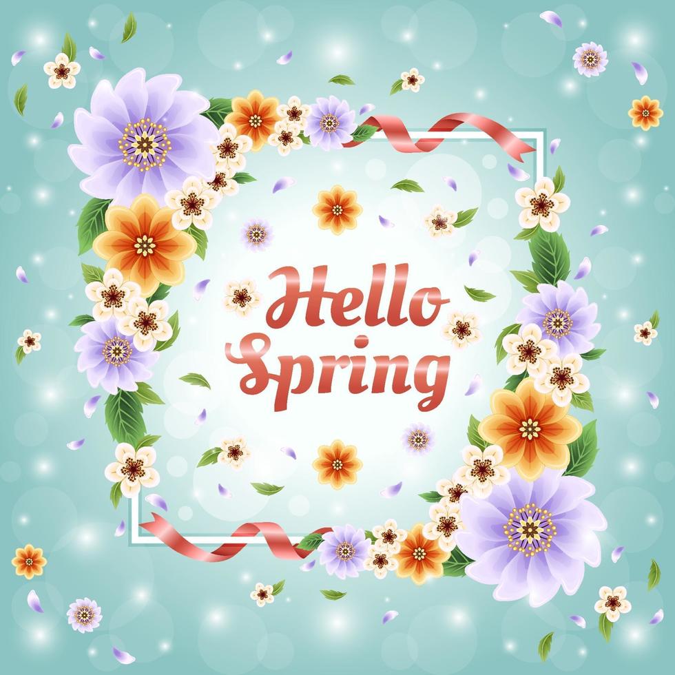 Colorful and Beautiful Spring Floral Concept vector