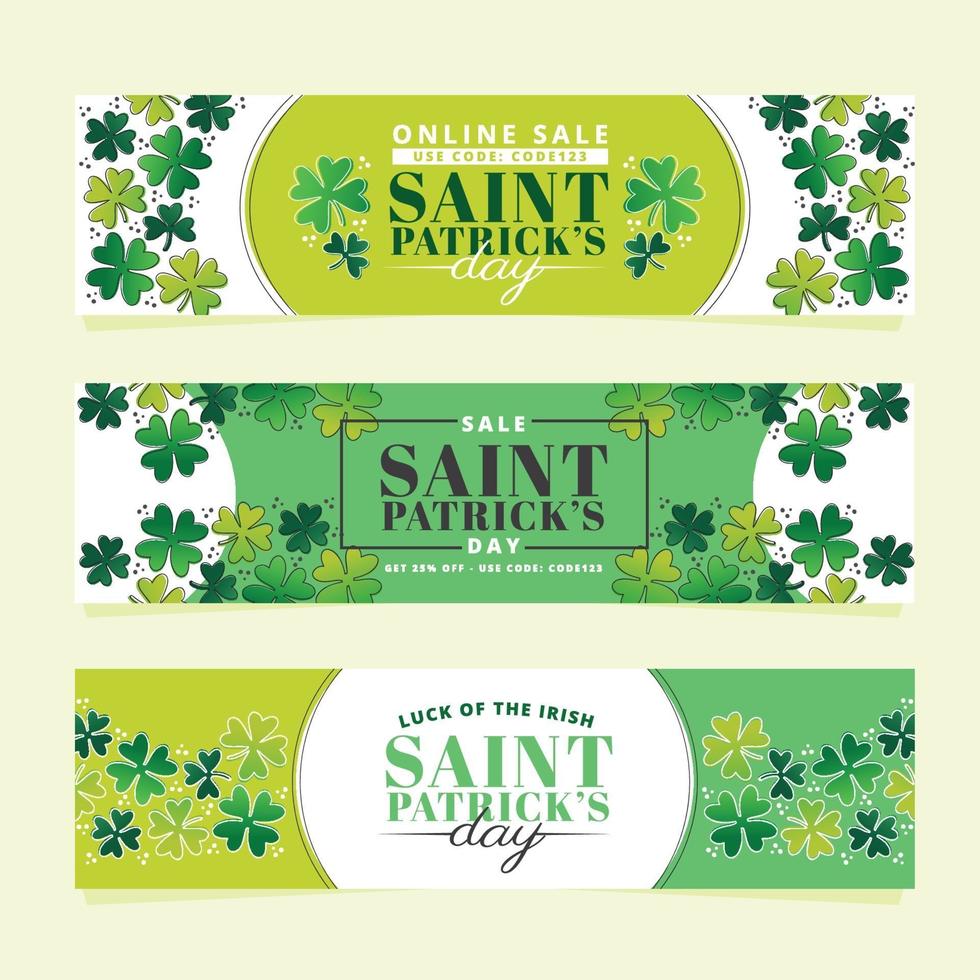 St. Patrick's Day Shamrock Banners vector