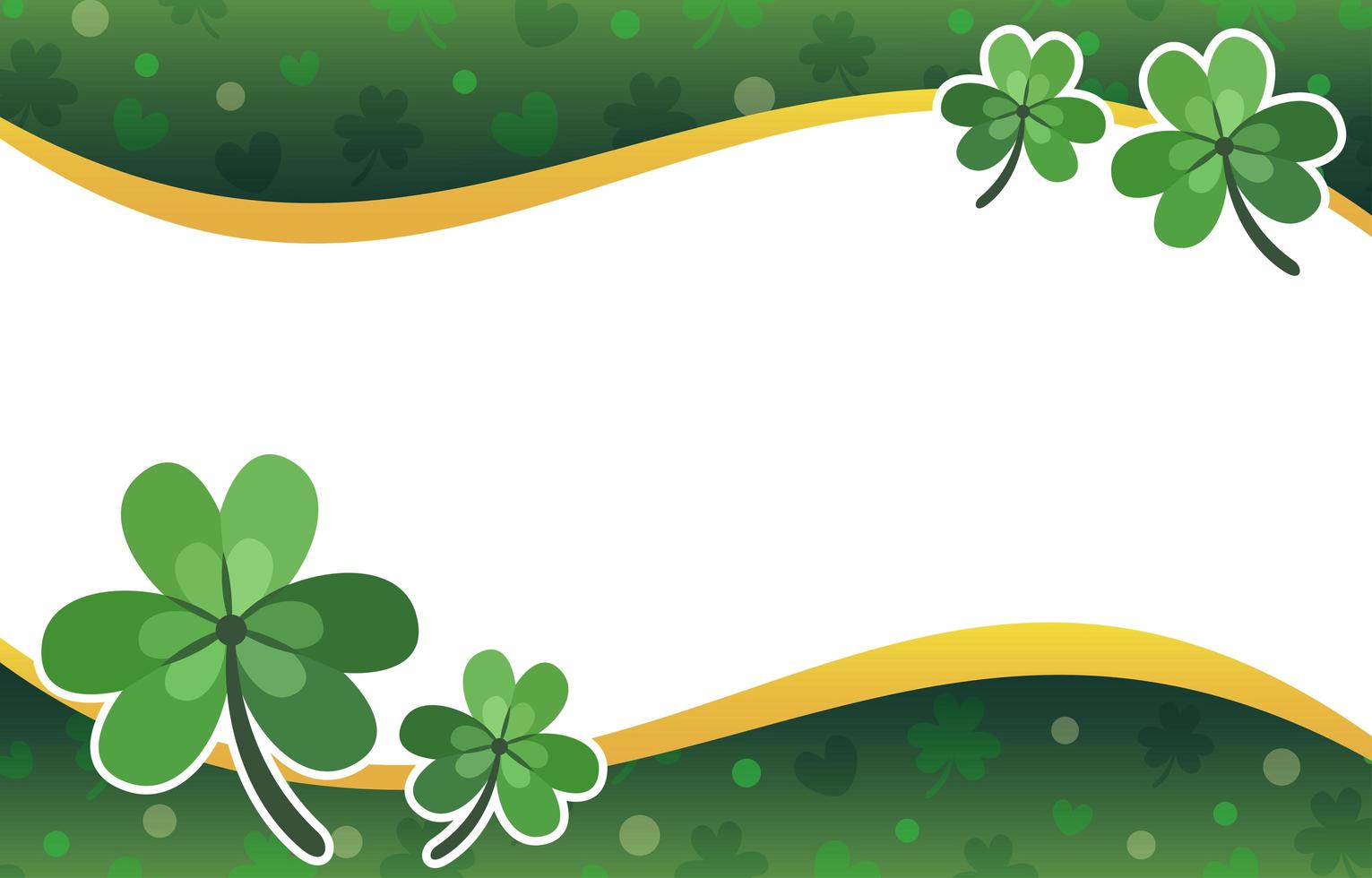 Flat Clover with Leaves Background vector