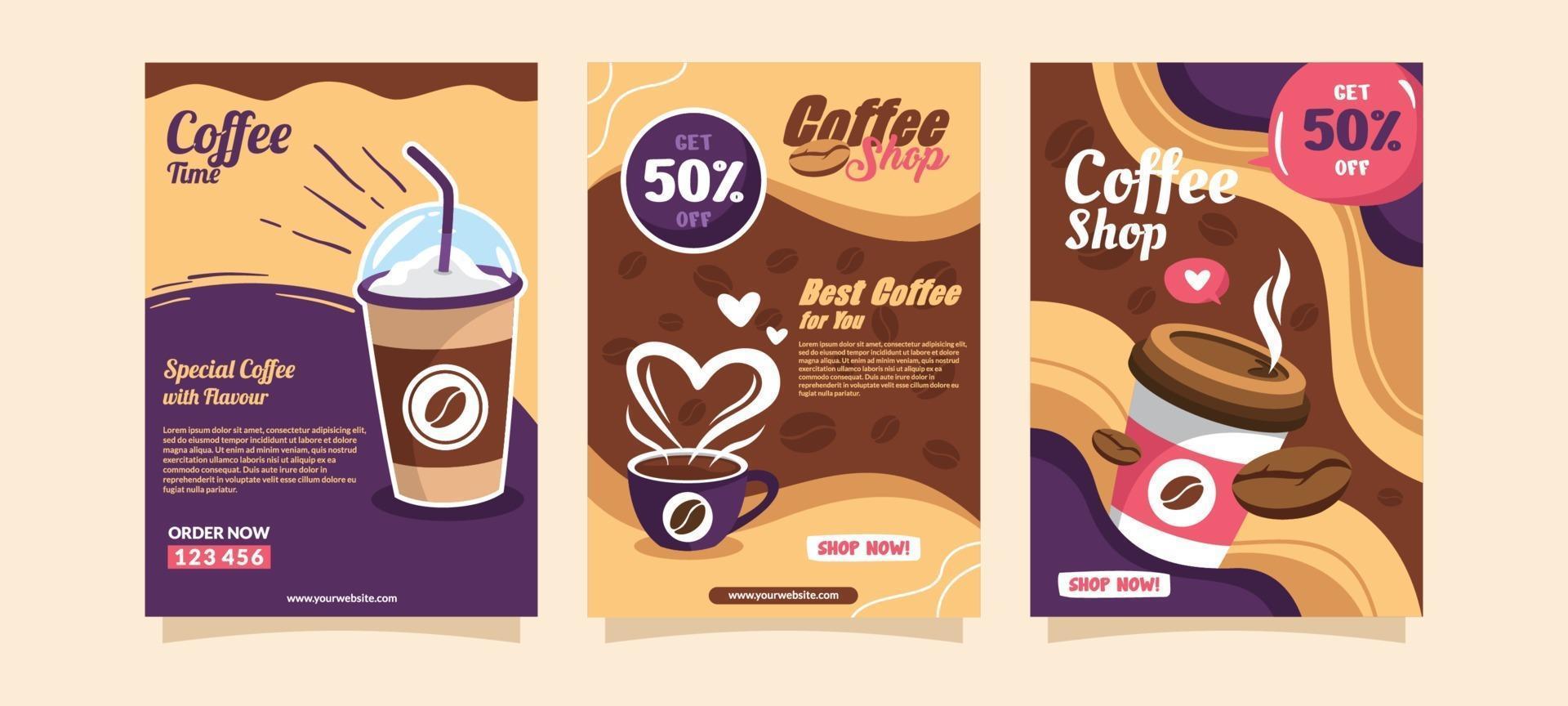 Coffee Shop Flyer Templates vector