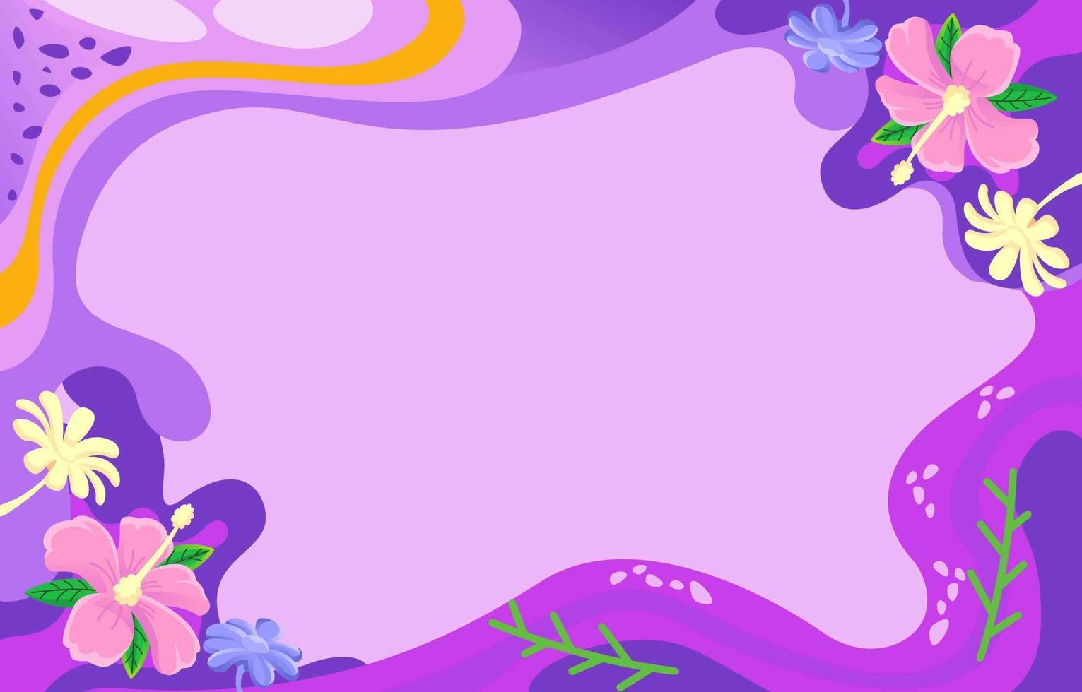 Fondo floral de flores con acento morado. vector