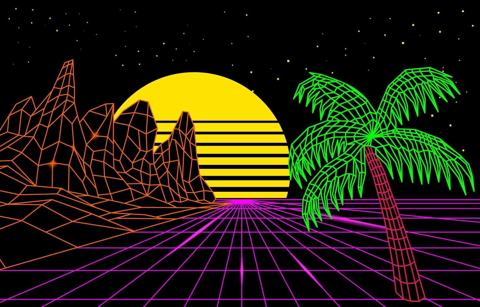 retro futurismo fondo 3d estructura metálica vector