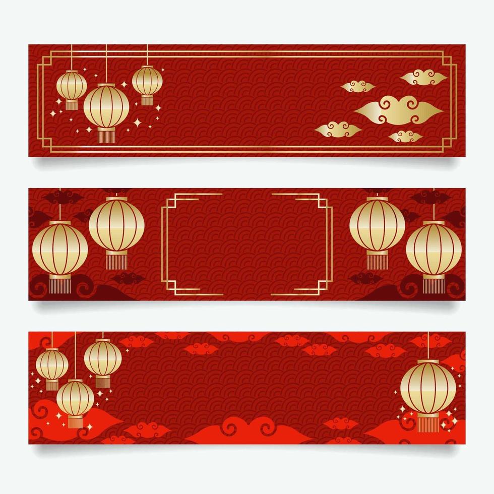 banderas del año nuevo chino vector