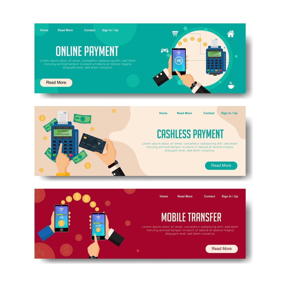 Contactless Payment Banner vector