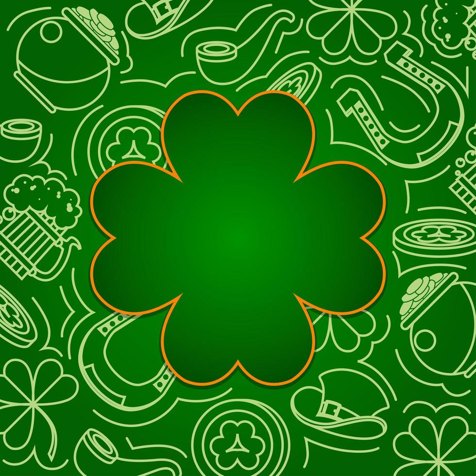 Outline Objects of Leprechaun's Attributes for Saint Patrick's Day vector