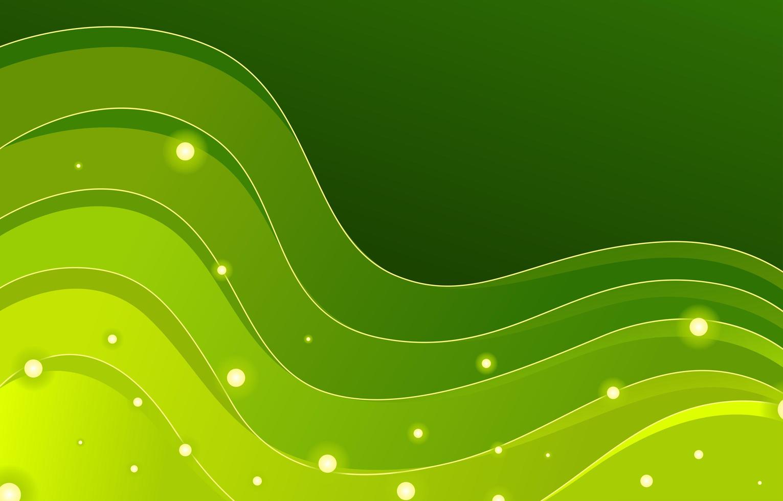 Green Calm Dynamic Wave Background with Gradient Colors vector