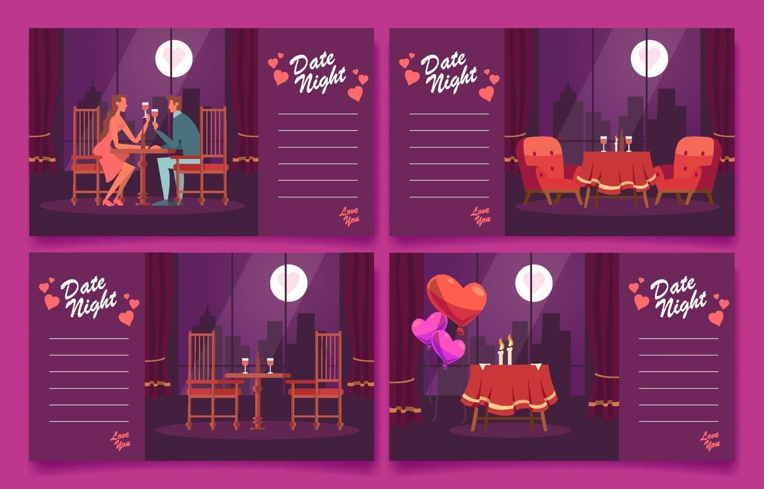 Dinner Date on Valentine Day vector