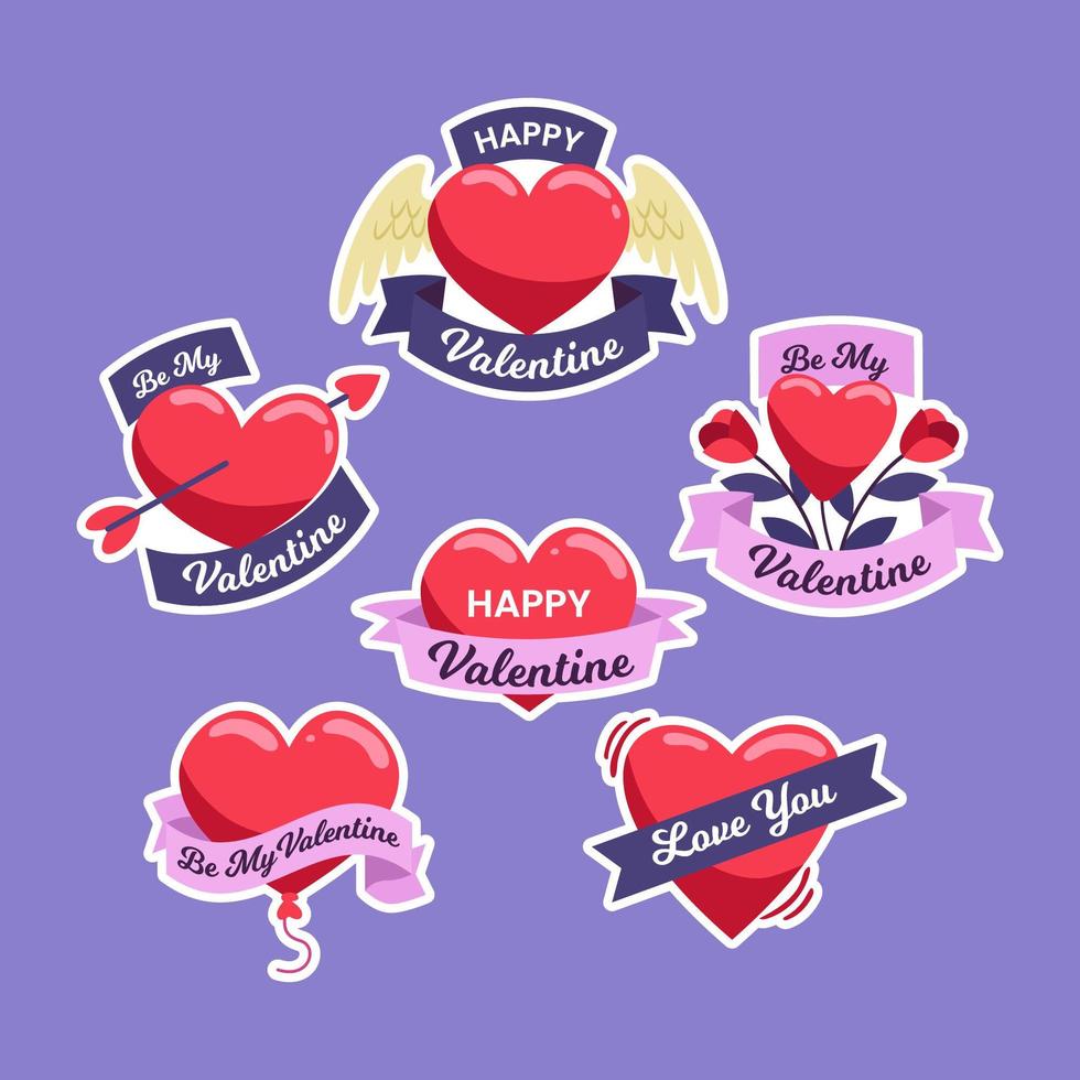 colección de pegatinas de san valentín vector