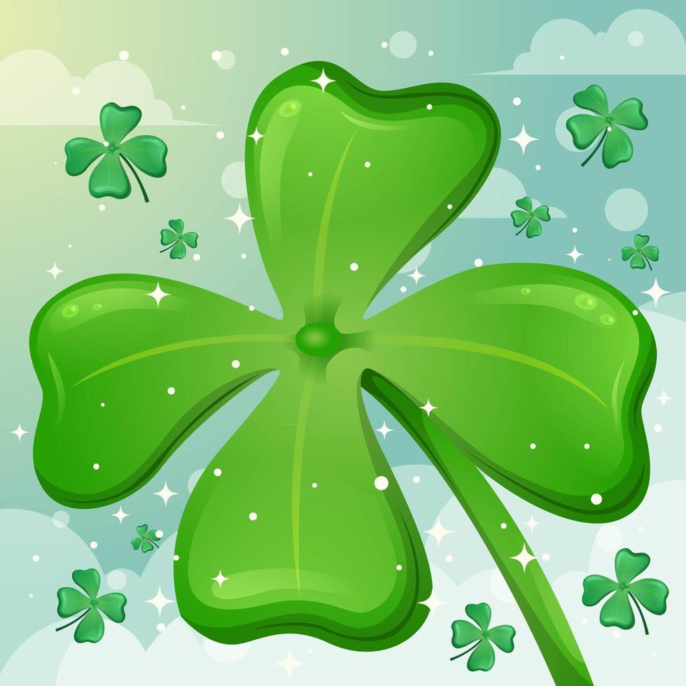 Shamrock with Sky Blue Background vector