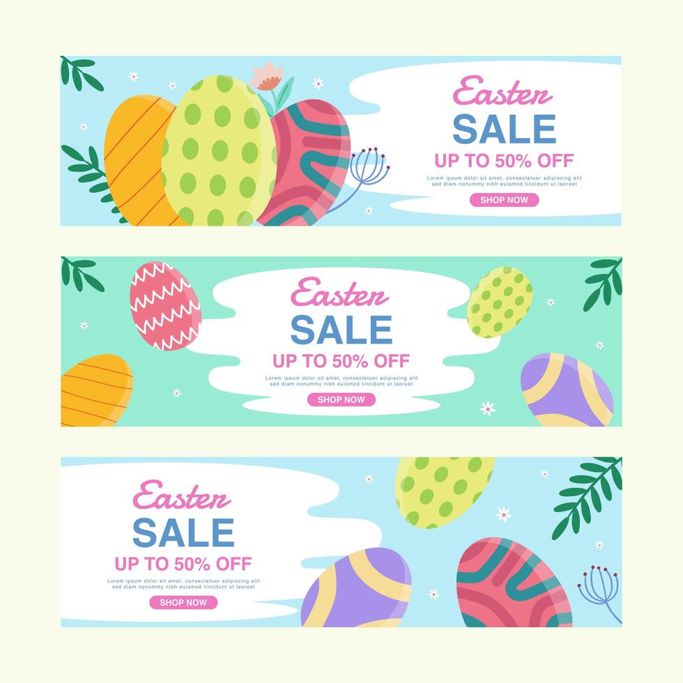Easter Sale Banner with Color Pastel vector
