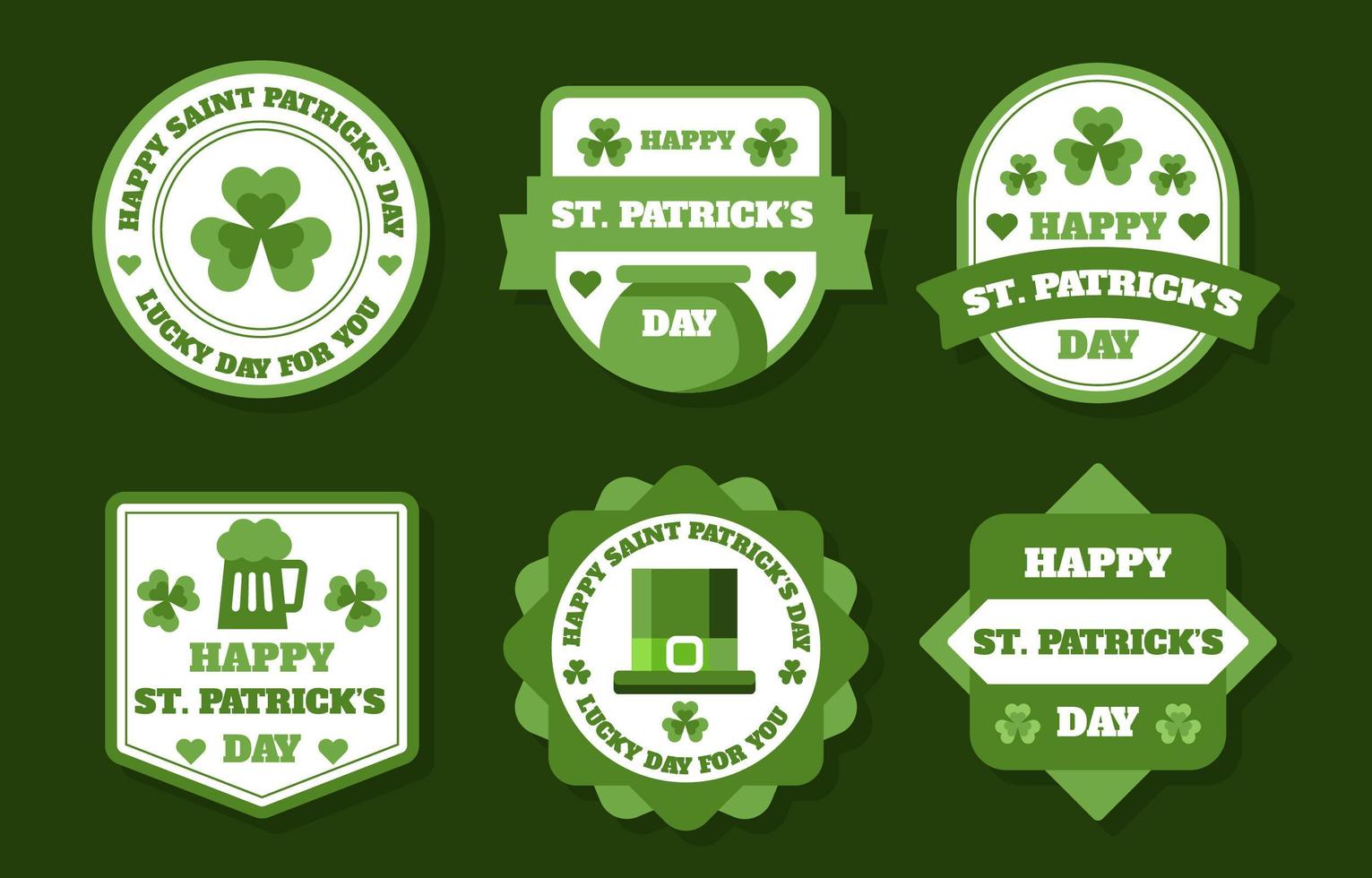 St Patrick's Day Label Collection vector