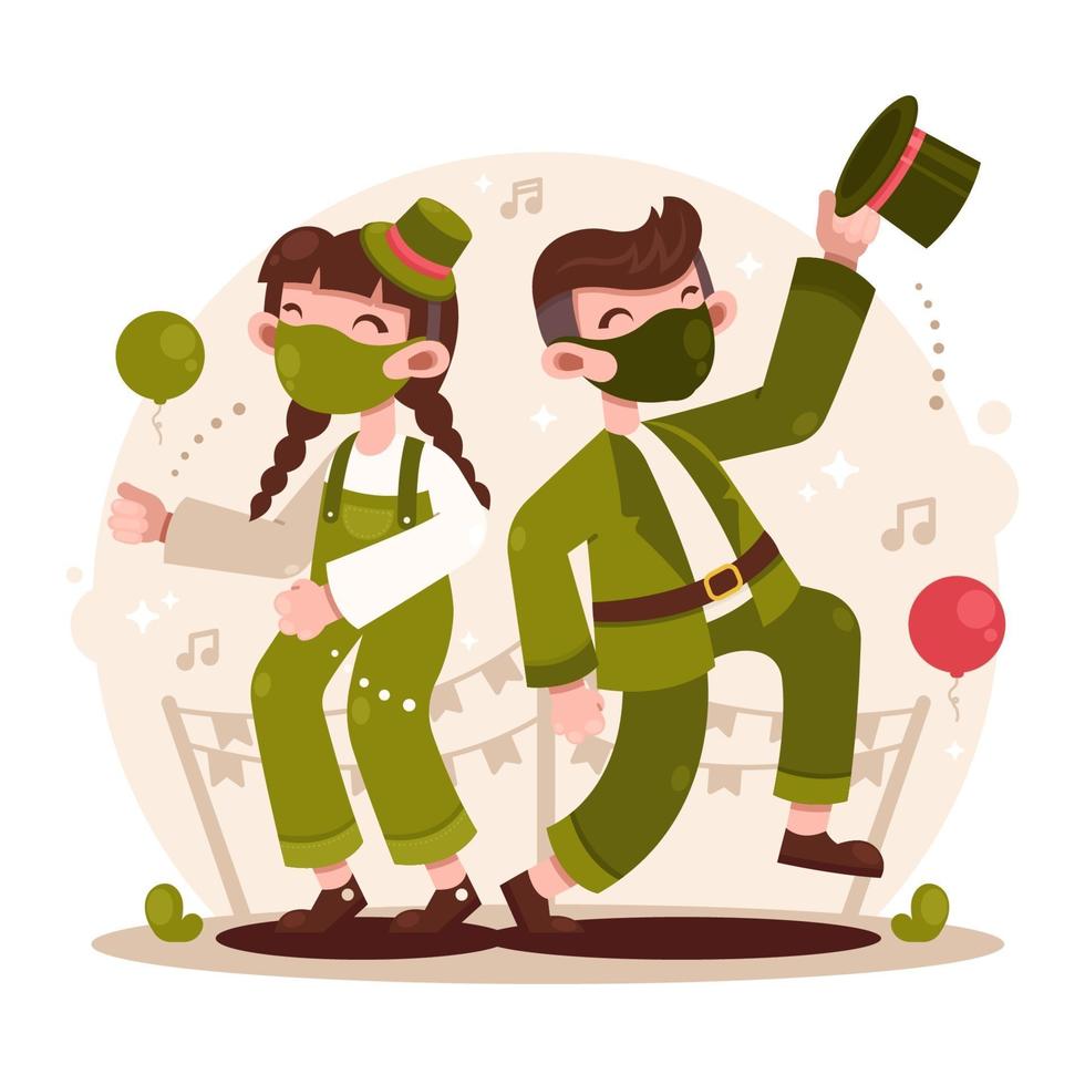 ST. Patrick Day Celebration with COVID Protocol vector