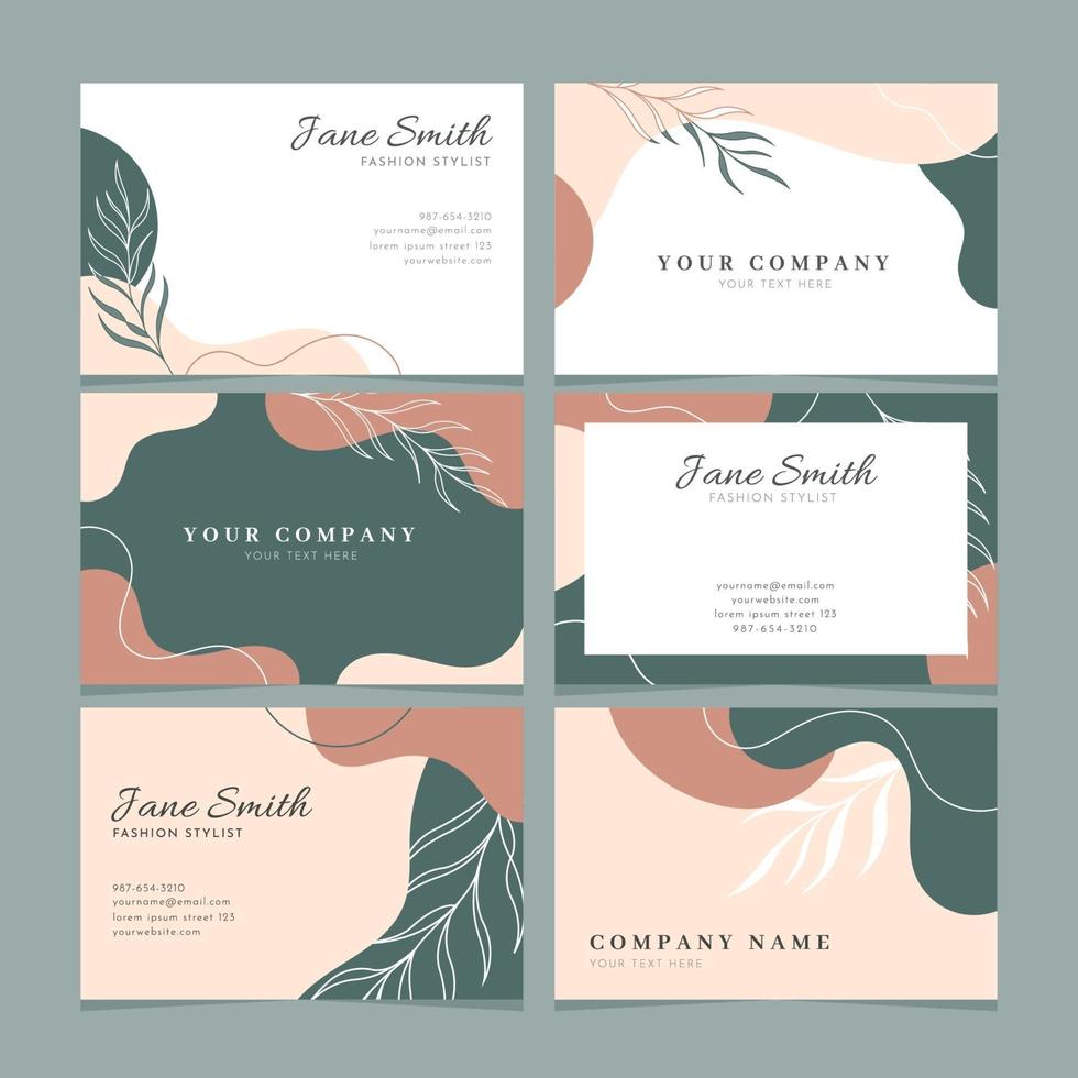 Beautiful Abstract Floral Business Card Collection vector