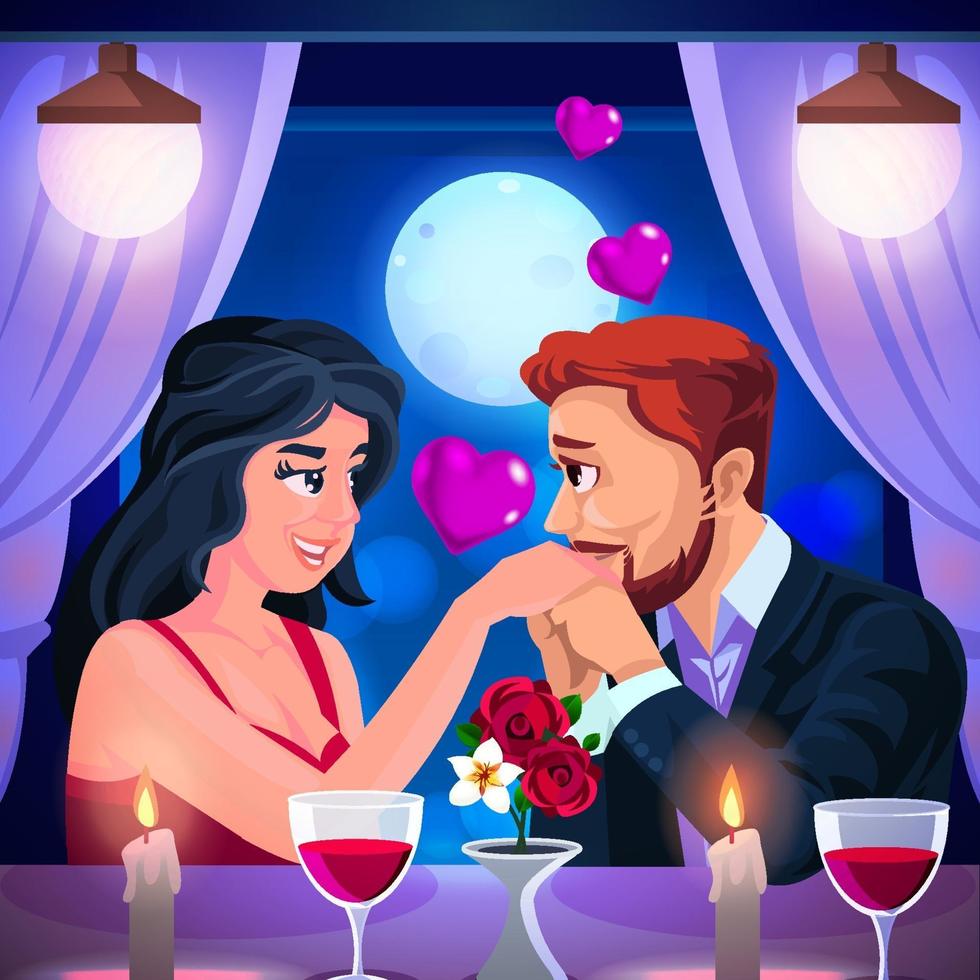 Romantic Valentine Dating illustration vector