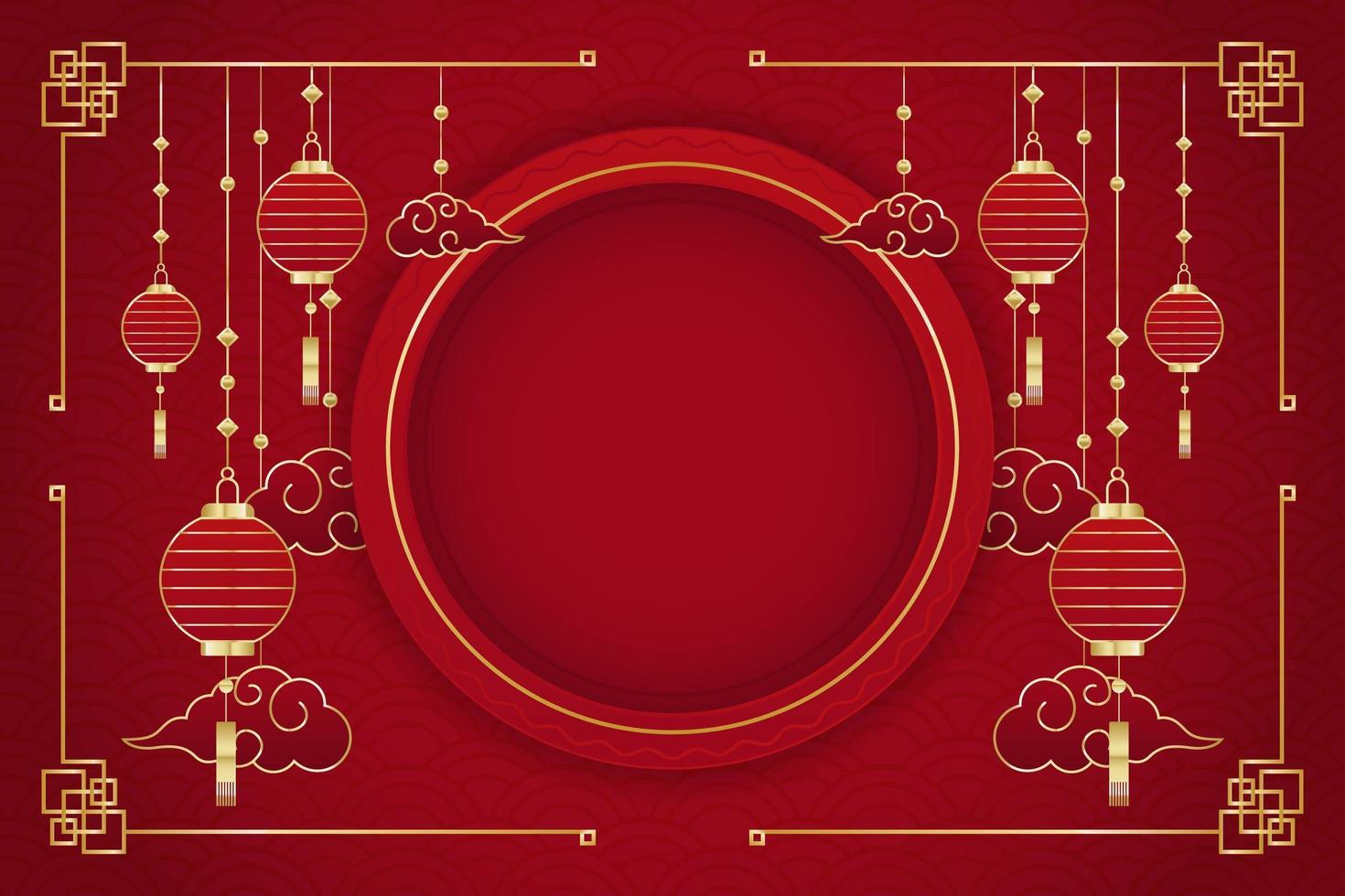 fondo rojo año nuevo chino vector