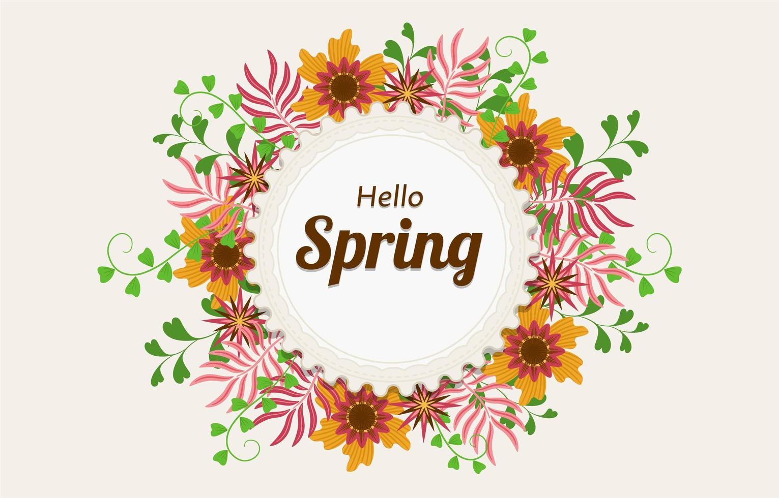 Floral Yellow Flower Spring Background vector