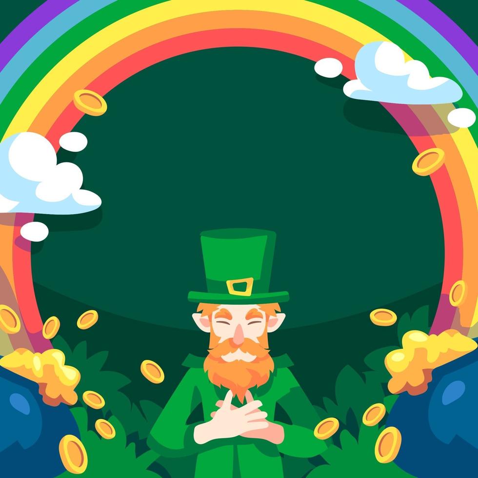 Leprechaun Rainbow Coin Background vector