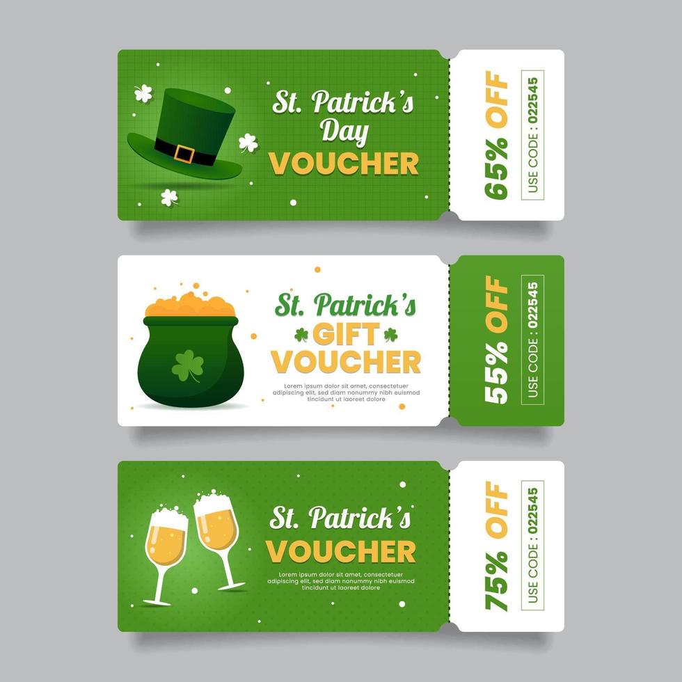 St. Patrick's Day Voucher vector