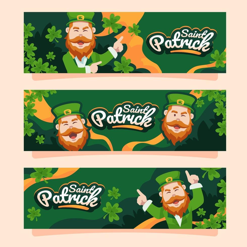 Leprechaun Mascot Banner vector