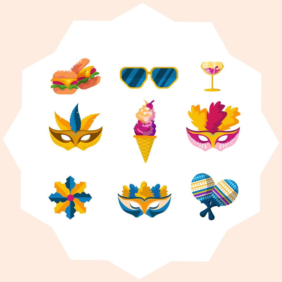 icono del festival de máscaras de mardi gras vector