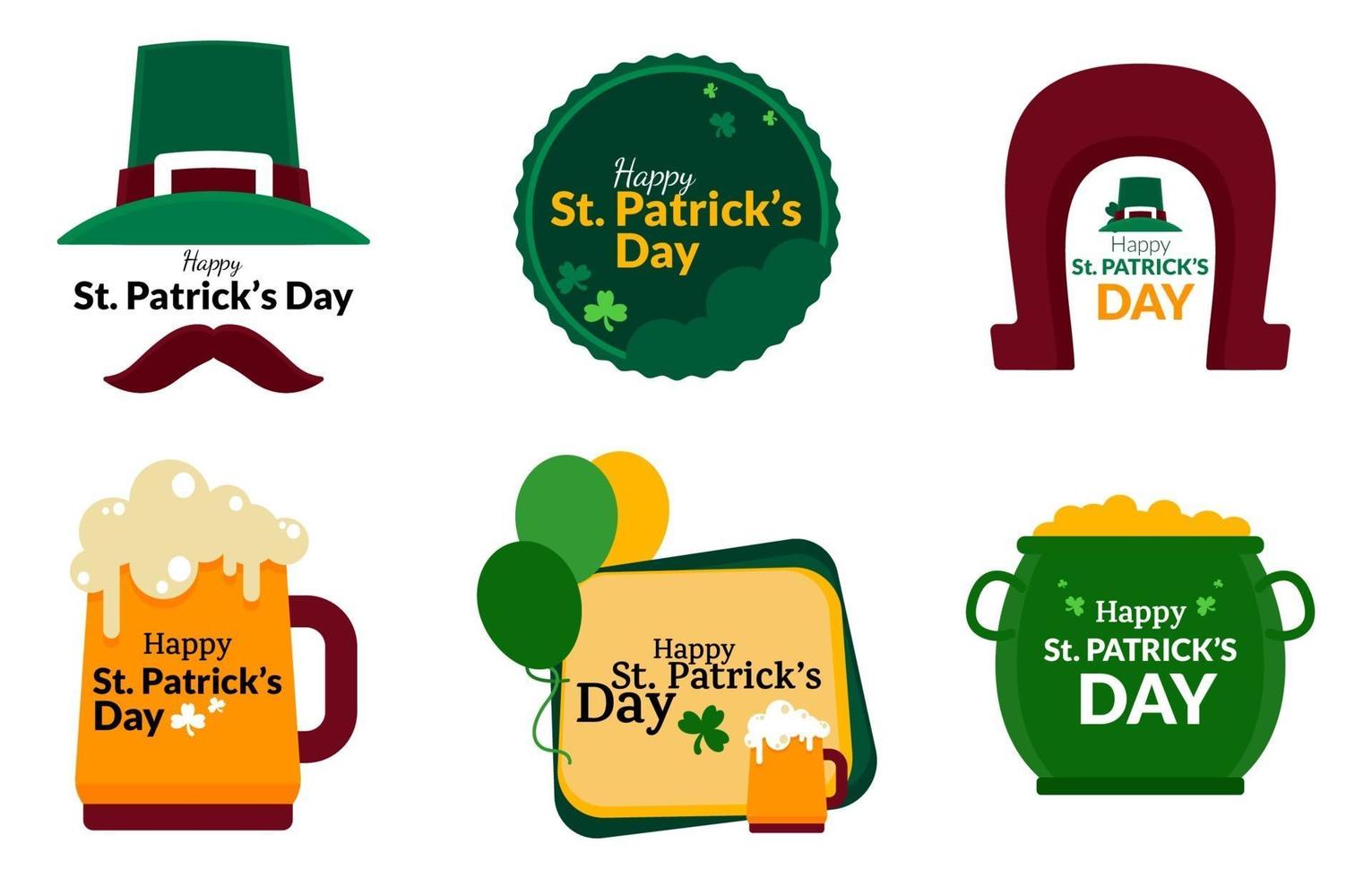 Sticker Leprechaun Collection vector