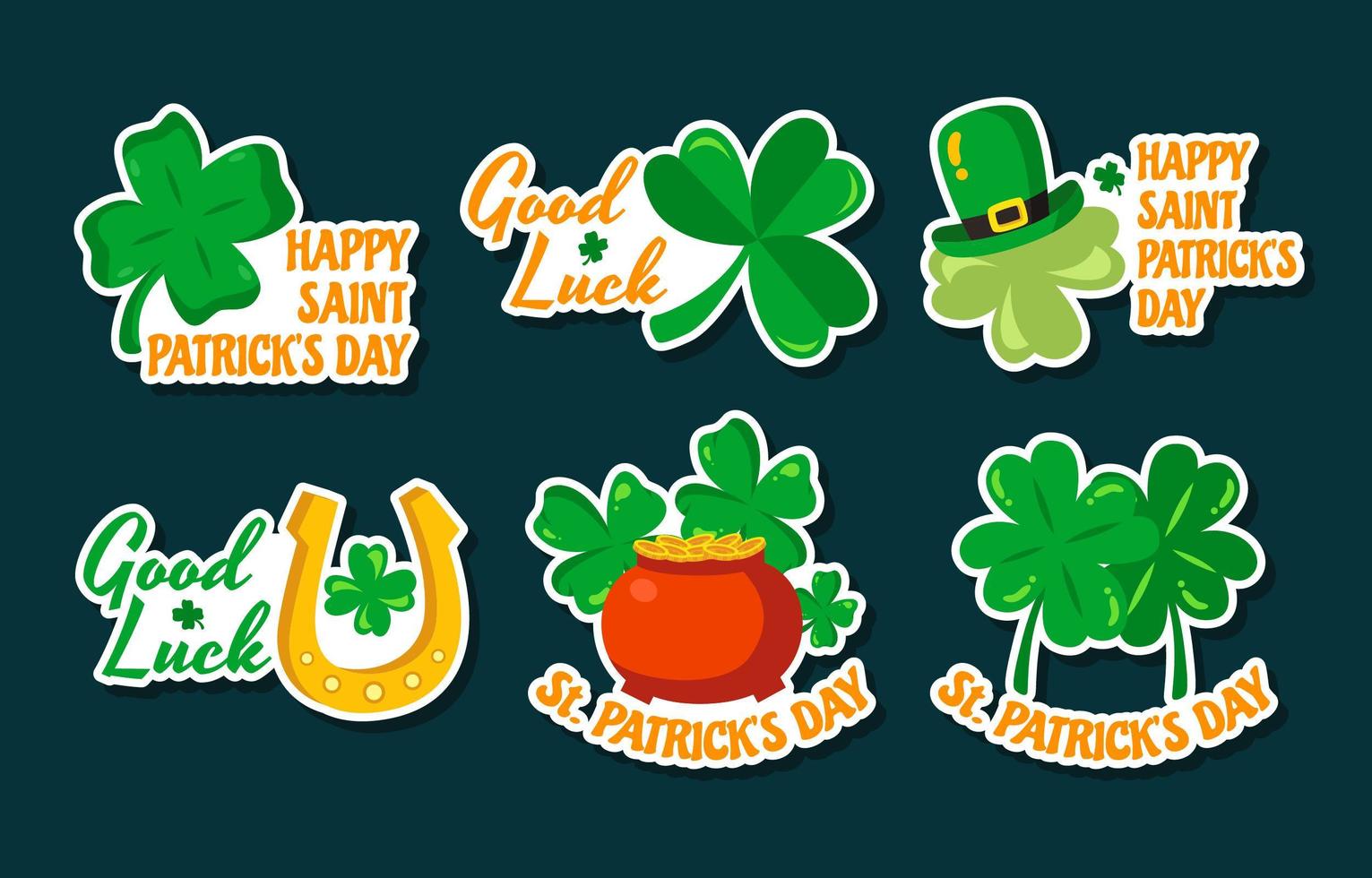 St. Patrick's Day Sticker Collection vector