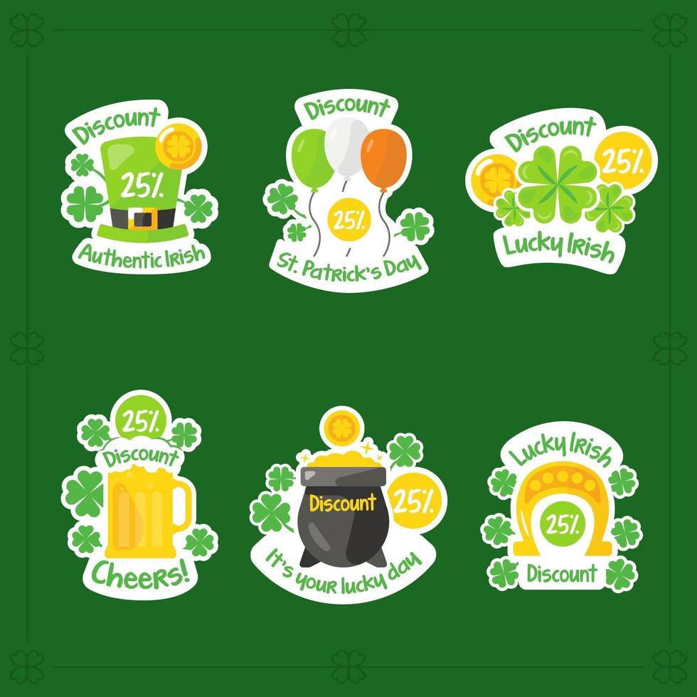 St. Patrick's Day Sticker Set vector