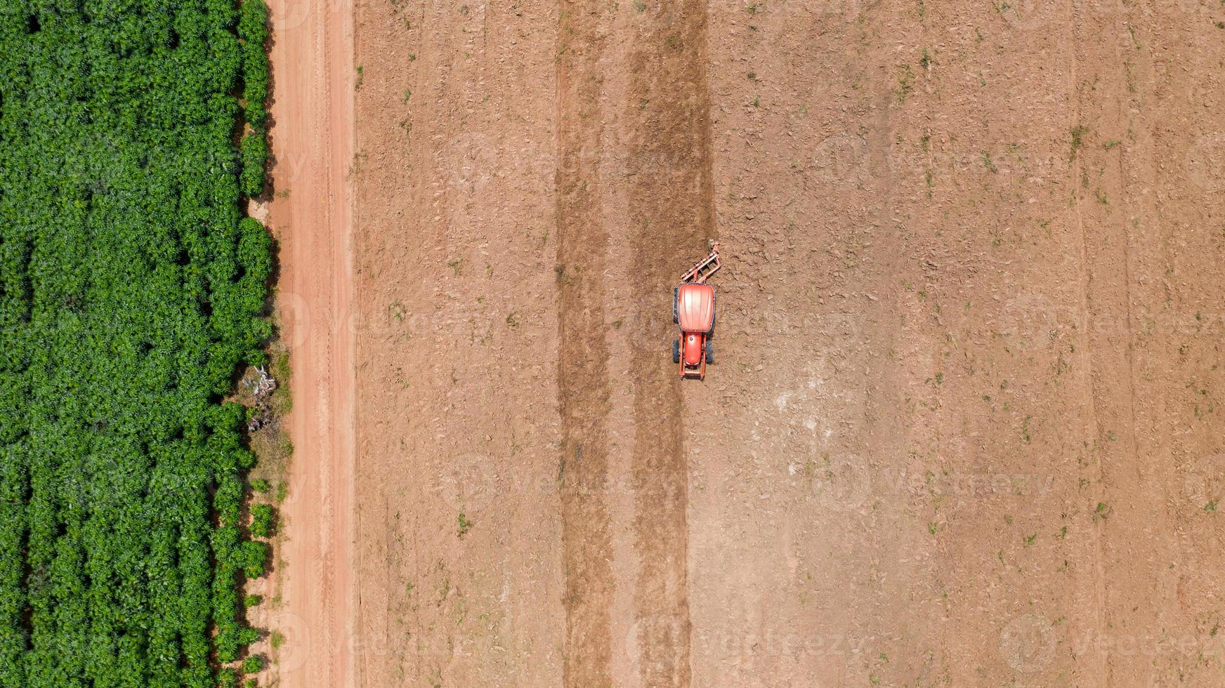 tractor cerca de un campo foto