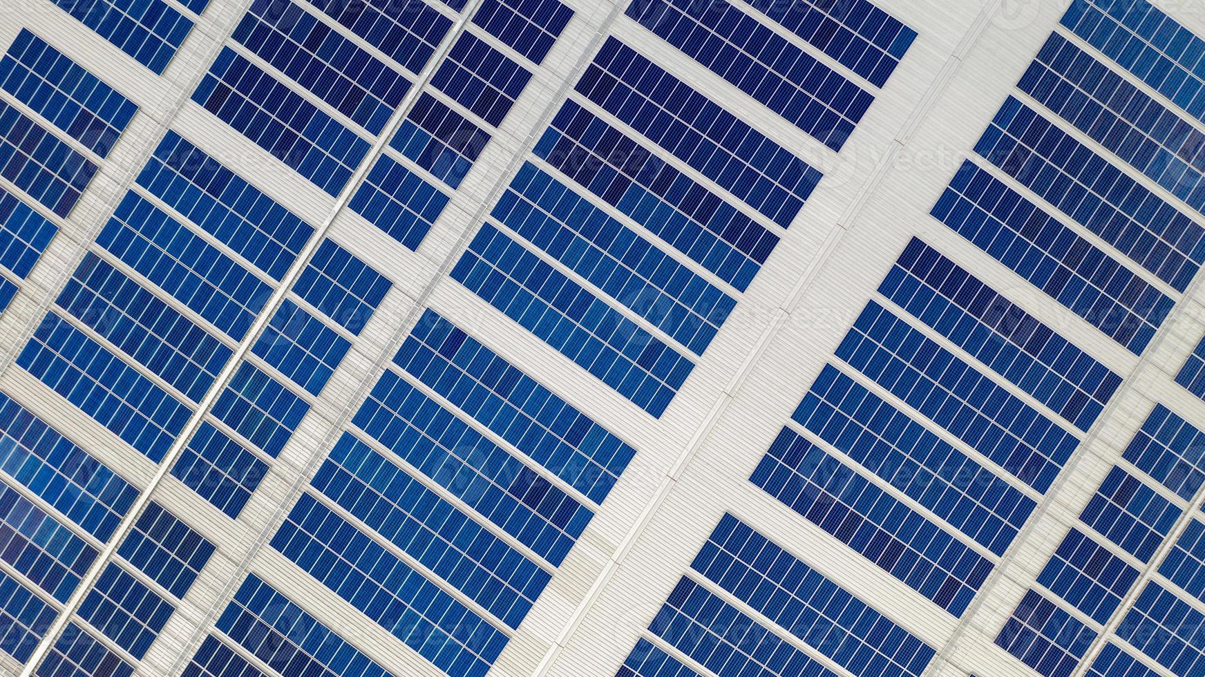 Aerial view of solar cells photo