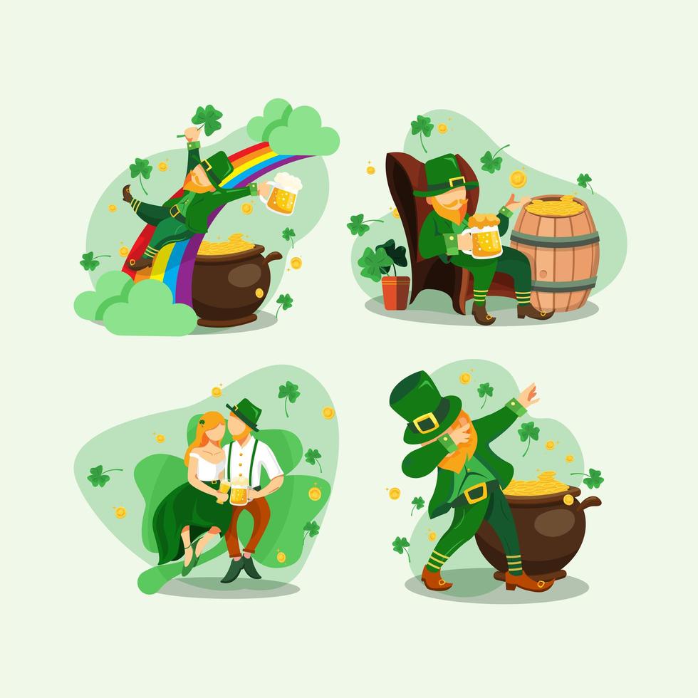 St. Patrick's Leprechaun Character Concept vector