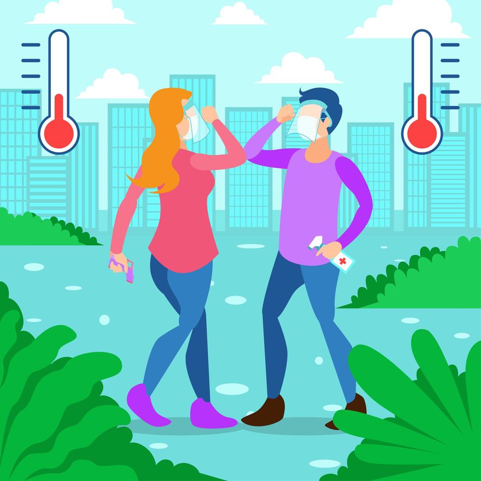 New Normal Protocol with Flat Color vector