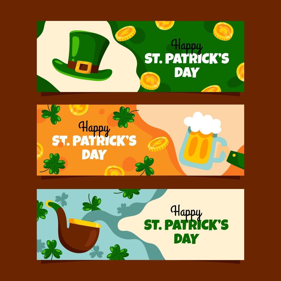 Saint Patrick's Banner Set vector