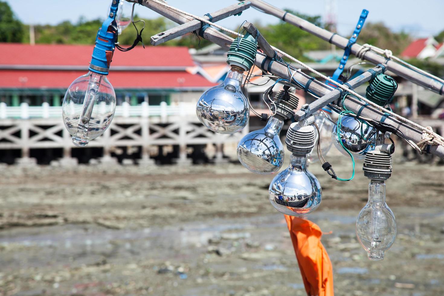 Light bulbs on a fishing boat photo