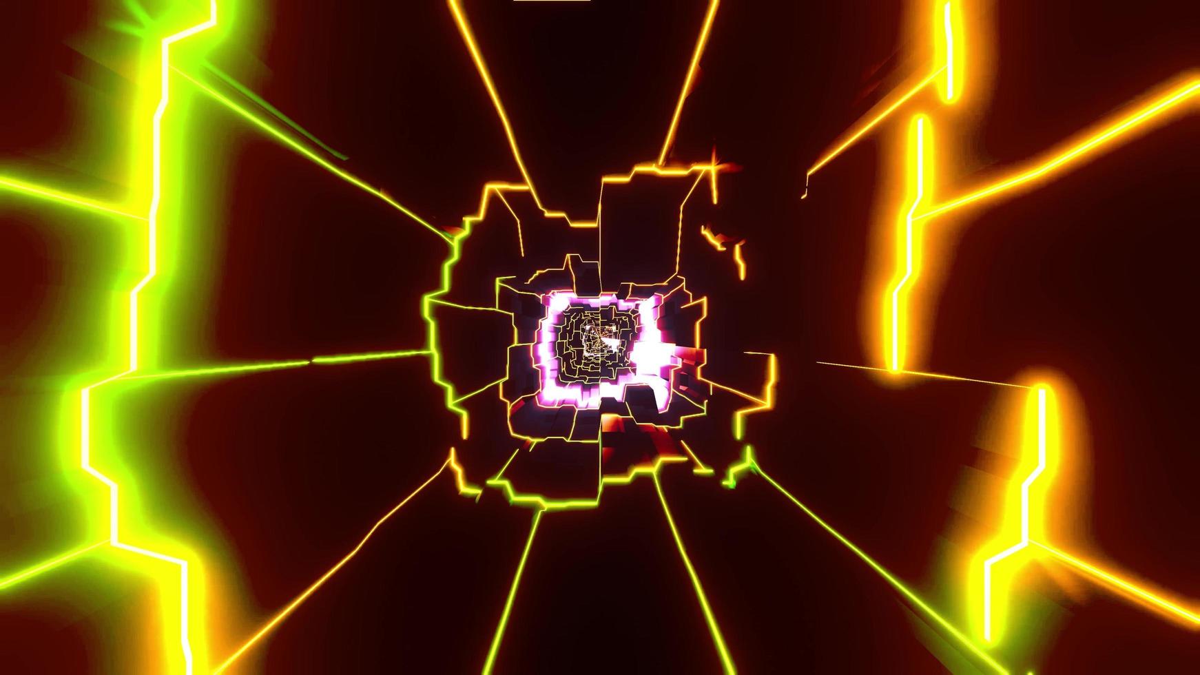 Yellow and white lights and shapes in kaleidoscope 3d illustration for background or wallpaper photo