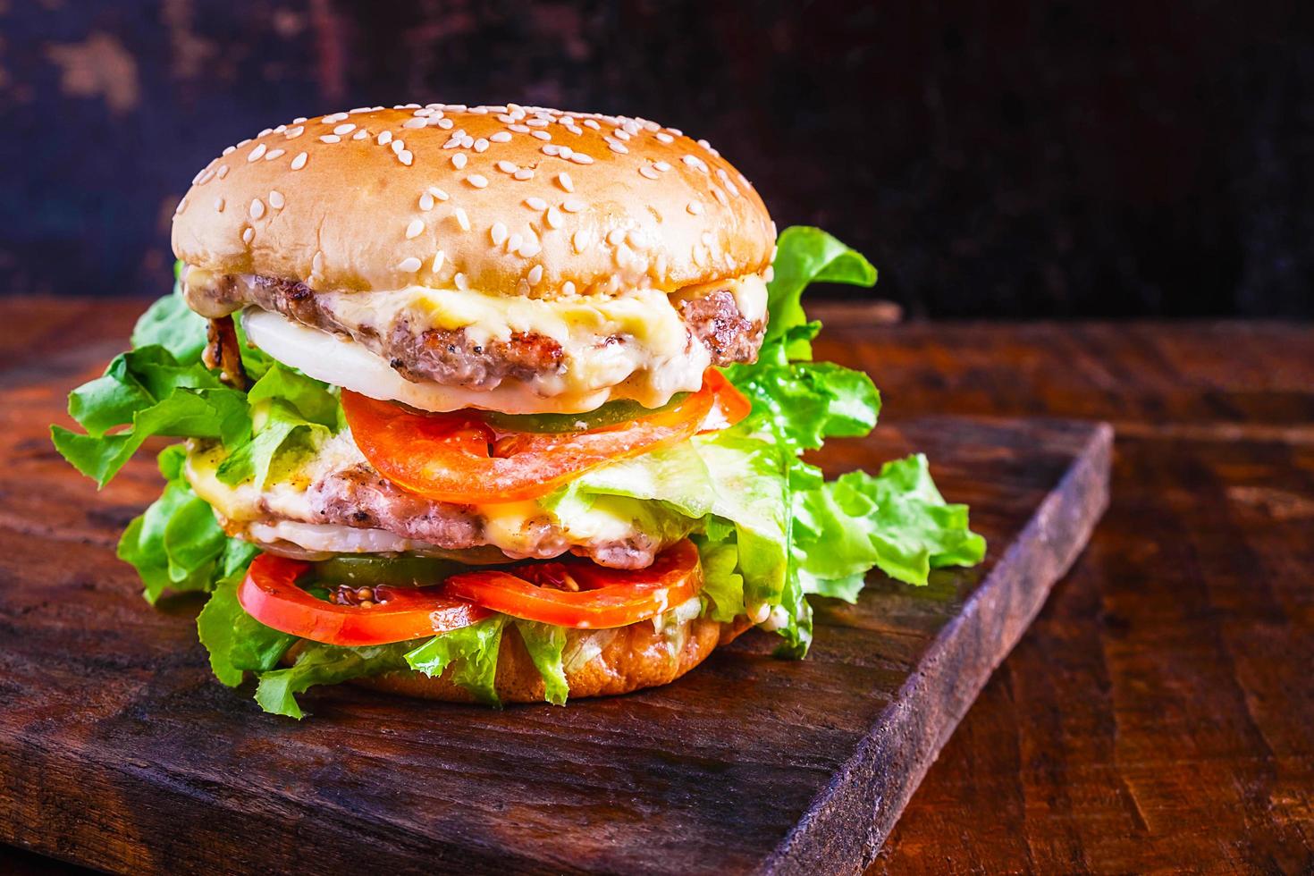 Close-up of a burger photo