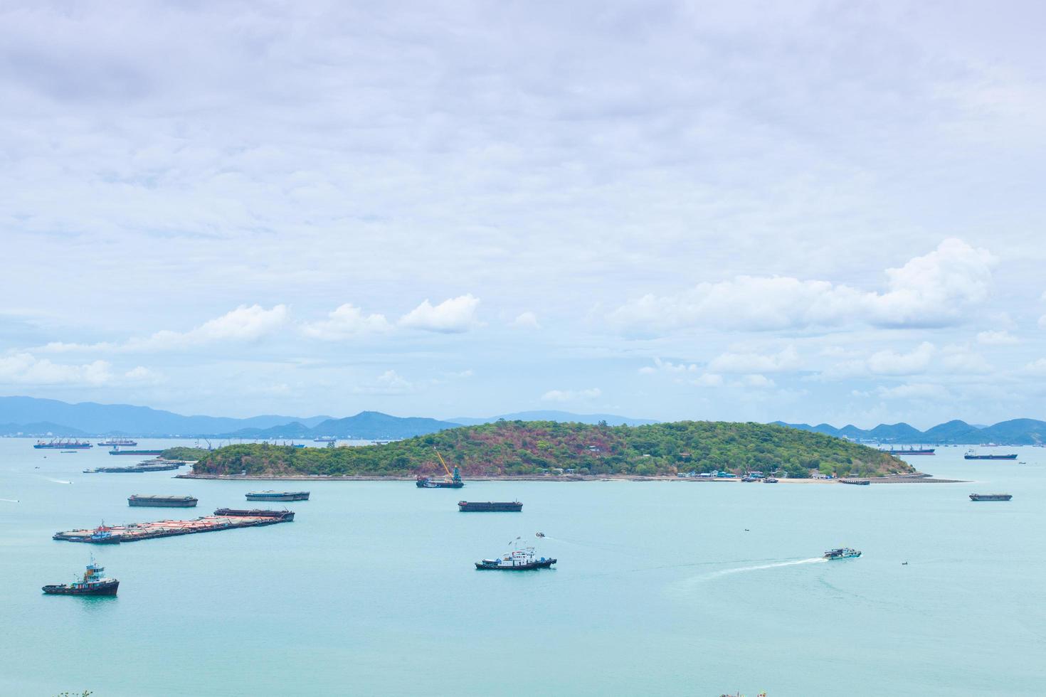 Large cargo ships on the sea photo