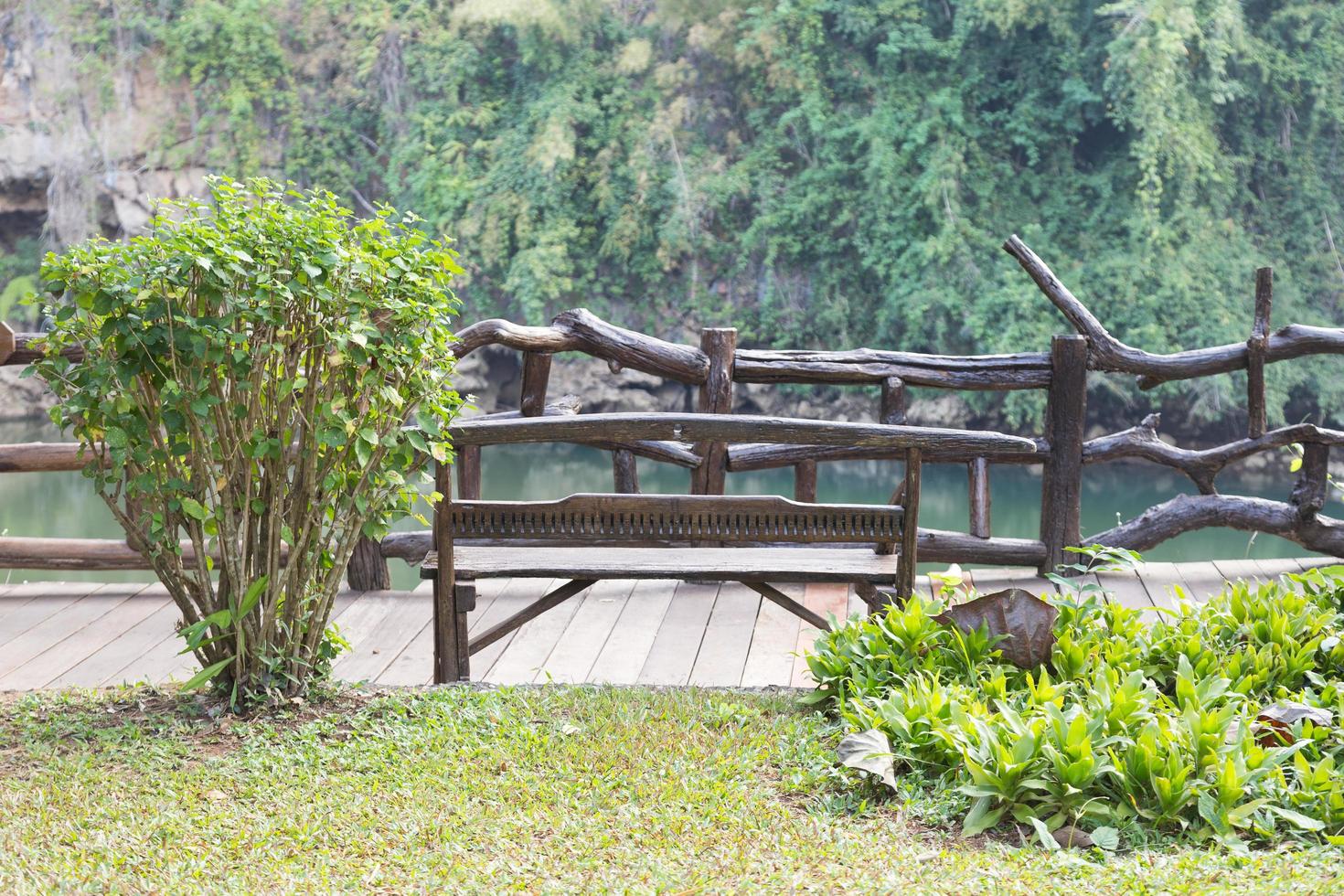 Bench in the park photo